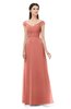 ColsBM Aspen Crabapple Bridesmaid Dresses Off The Shoulder Elegant Short Sleeve Floor Length A-line Ruching