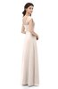 ColsBM Aspen Cream Pink Bridesmaid Dresses Off The Shoulder Elegant Short Sleeve Floor Length A-line Ruching