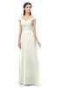 ColsBM Aspen Cream Bridesmaid Dresses Off The Shoulder Elegant Short Sleeve Floor Length A-line Ruching