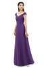 ColsBM Aspen Dark Purple Bridesmaid Dresses Off The Shoulder Elegant Short Sleeve Floor Length A-line Ruching