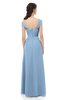 ColsBM Aspen Dusty Blue Bridesmaid Dresses Off The Shoulder Elegant Short Sleeve Floor Length A-line Ruching