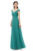 ColsBM Aspen Emerald Green Bridesmaid Dresses Off The Shoulder Elegant Short Sleeve Floor Length A-line Ruching