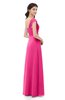 ColsBM Aspen Fandango Pink Bridesmaid Dresses Off The Shoulder Elegant Short Sleeve Floor Length A-line Ruching