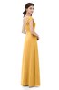 ColsBM Aspen Golden Cream Bridesmaid Dresses Off The Shoulder Elegant Short Sleeve Floor Length A-line Ruching