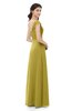 ColsBM Aspen Golden Olive Bridesmaid Dresses Off The Shoulder Elegant Short Sleeve Floor Length A-line Ruching
