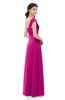 ColsBM Aspen Hot Pink Bridesmaid Dresses Off The Shoulder Elegant Short Sleeve Floor Length A-line Ruching