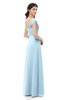 ColsBM Aspen Ice Blue Bridesmaid Dresses Off The Shoulder Elegant Short Sleeve Floor Length A-line Ruching