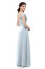 ColsBM Aspen Illusion Blue Bridesmaid Dresses Off The Shoulder Elegant Short Sleeve Floor Length A-line Ruching