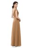 ColsBM Aspen Light Brown Bridesmaid Dresses Off The Shoulder Elegant Short Sleeve Floor Length A-line Ruching