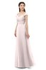 ColsBM Aspen Light Pink Bridesmaid Dresses Off The Shoulder Elegant Short Sleeve Floor Length A-line Ruching