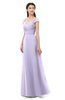 ColsBM Aspen Light Purple Bridesmaid Dresses Off The Shoulder Elegant Short Sleeve Floor Length A-line Ruching