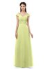 ColsBM Aspen Lime Green Bridesmaid Dresses Off The Shoulder Elegant Short Sleeve Floor Length A-line Ruching