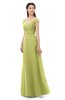 ColsBM Aspen Linden Green Bridesmaid Dresses Off The Shoulder Elegant Short Sleeve Floor Length A-line Ruching