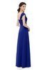 ColsBM Aspen Nautical Blue Bridesmaid Dresses Off The Shoulder Elegant Short Sleeve Floor Length A-line Ruching