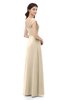 ColsBM Aspen Novelle Peach Bridesmaid Dresses Off The Shoulder Elegant Short Sleeve Floor Length A-line Ruching