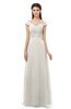 ColsBM Aspen Off White Bridesmaid Dresses Off The Shoulder Elegant Short Sleeve Floor Length A-line Ruching