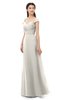 ColsBM Aspen Off White Bridesmaid Dresses Off The Shoulder Elegant Short Sleeve Floor Length A-line Ruching