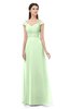 ColsBM Aspen Pale Green Bridesmaid Dresses Off The Shoulder Elegant Short Sleeve Floor Length A-line Ruching