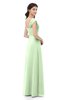 ColsBM Aspen Pale Green Bridesmaid Dresses Off The Shoulder Elegant Short Sleeve Floor Length A-line Ruching