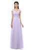 ColsBM Aspen Pastel Lilac Bridesmaid Dresses Off The Shoulder Elegant Short Sleeve Floor Length A-line Ruching