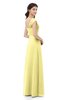 ColsBM Aspen Pastel Yellow Bridesmaid Dresses Off The Shoulder Elegant Short Sleeve Floor Length A-line Ruching