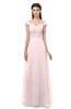 ColsBM Aspen Petal Pink Bridesmaid Dresses Off The Shoulder Elegant Short Sleeve Floor Length A-line Ruching