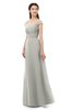 ColsBM Aspen Platinum Bridesmaid Dresses Off The Shoulder Elegant Short Sleeve Floor Length A-line Ruching