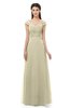 ColsBM Aspen Putty Bridesmaid Dresses Off The Shoulder Elegant Short Sleeve Floor Length A-line Ruching
