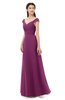 ColsBM Aspen Raspberry Bridesmaid Dresses Off The Shoulder Elegant Short Sleeve Floor Length A-line Ruching