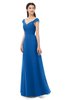 ColsBM Aspen Royal Blue Bridesmaid Dresses Off The Shoulder Elegant Short Sleeve Floor Length A-line Ruching
