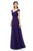 ColsBM Aspen Royal Purple Bridesmaid Dresses Off The Shoulder Elegant Short Sleeve Floor Length A-line Ruching