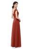 ColsBM Aspen Rust Bridesmaid Dresses Off The Shoulder Elegant Short Sleeve Floor Length A-line Ruching
