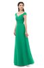 ColsBM Aspen Sea Green Bridesmaid Dresses Off The Shoulder Elegant Short Sleeve Floor Length A-line Ruching