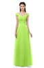 ColsBM Aspen Sharp Green Bridesmaid Dresses Off The Shoulder Elegant Short Sleeve Floor Length A-line Ruching