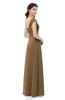 ColsBM Aspen Truffle Bridesmaid Dresses Off The Shoulder Elegant Short Sleeve Floor Length A-line Ruching