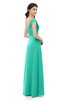 ColsBM Aspen Viridian Green Bridesmaid Dresses Off The Shoulder Elegant Short Sleeve Floor Length A-line Ruching