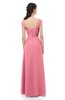 ColsBM Aspen Watermelon Bridesmaid Dresses Off The Shoulder Elegant Short Sleeve Floor Length A-line Ruching
