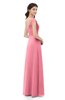 ColsBM Aspen Watermelon Bridesmaid Dresses Off The Shoulder Elegant Short Sleeve Floor Length A-line Ruching