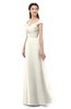 ColsBM Aspen Whisper White Bridesmaid Dresses Off The Shoulder Elegant Short Sleeve Floor Length A-line Ruching