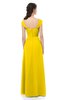 ColsBM Aspen Yellow Bridesmaid Dresses Off The Shoulder Elegant Short Sleeve Floor Length A-line Ruching