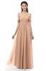 ColsBM Sylvia Almost Apricot Bridesmaid Dresses Mature Floor Length Sweetheart Ruching A-line Zip up