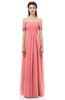 ColsBM Sylvia Coral Bridesmaid Dresses Mature Floor Length Sweetheart Ruching A-line Zip up