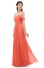 ColsBM Sylvia Living Coral Bridesmaid Dresses Mature Floor Length Sweetheart Ruching A-line Zip up
