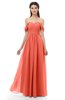 ColsBM Sylvia Living Coral Bridesmaid Dresses Mature Floor Length Sweetheart Ruching A-line Zip up