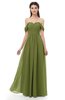 ColsBM Sylvia Olive Green Bridesmaid Dresses Mature Floor Length Sweetheart Ruching A-line Zip up