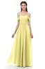 ColsBM Sylvia Pastel Yellow Bridesmaid Dresses Mature Floor Length Sweetheart Ruching A-line Zip up