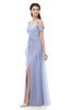 ColsBM Raven Blue Heron Bridesmaid Dresses Split-Front Modern Short Sleeve Floor Length Thick Straps A-line