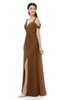 ColsBM Raven Brown Bridesmaid Dresses Split-Front Modern Short Sleeve Floor Length Thick Straps A-line