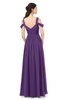 ColsBM Raven Dark Purple Bridesmaid Dresses Split-Front Modern Short Sleeve Floor Length Thick Straps A-line