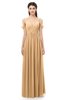 ColsBM Raven Desert Mist Bridesmaid Dresses Split-Front Modern Short Sleeve Floor Length Thick Straps A-line